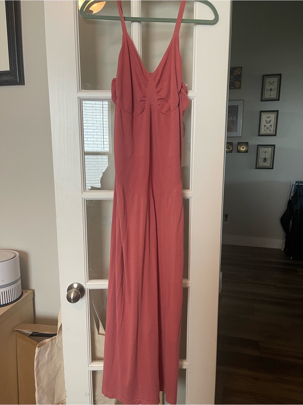 Plus Size Yitty Rust Pink form fitting dress with Spaghetti Straps